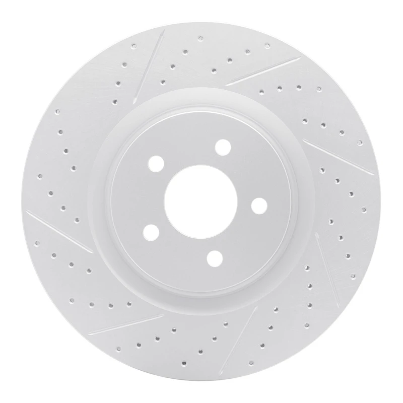 DFC 07-14 Ford Mustang Front Left Drilled & Slotted Geoperformance Rotor