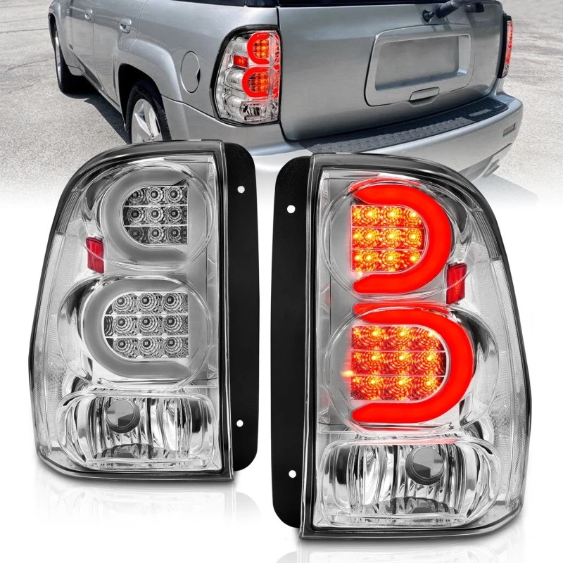 ANZO 2002-2009 Chevrolet Trailblazer LED-Rückleuchten mit Lichtleiste Chromgehäuse Klarlinse