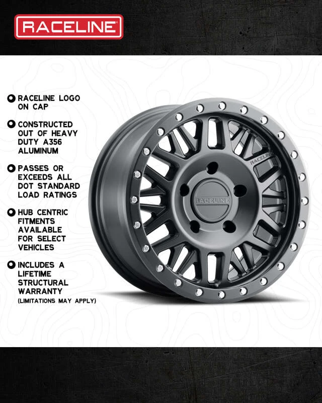 Raceline 951B Ryno 18x9in / 6x135 BP / 18mm Offset / 87.1mm Bore - Satin Black Wheel