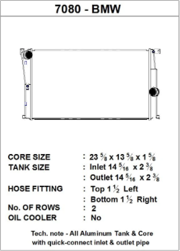 CSF BMW 2er Reihe (F22/F23) / BMW 3er Reihe (F30/F31/F34) / BMW 4er Reihe (F32/F33/F36) M/T Kühler