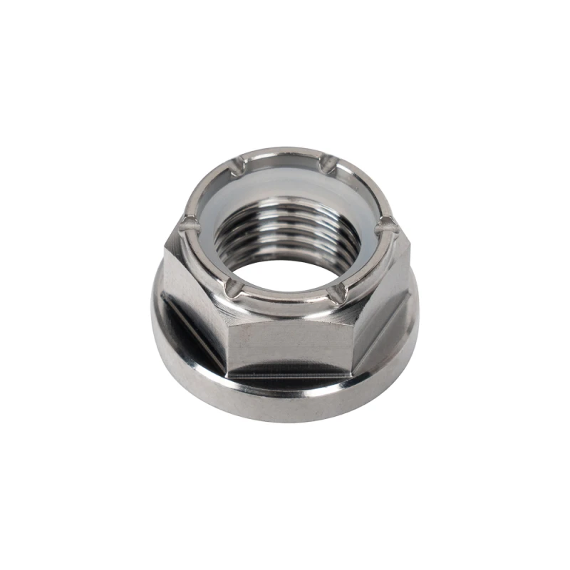 Wilwood nut 3/8-24 nylon self lock hex flange titanium GR5