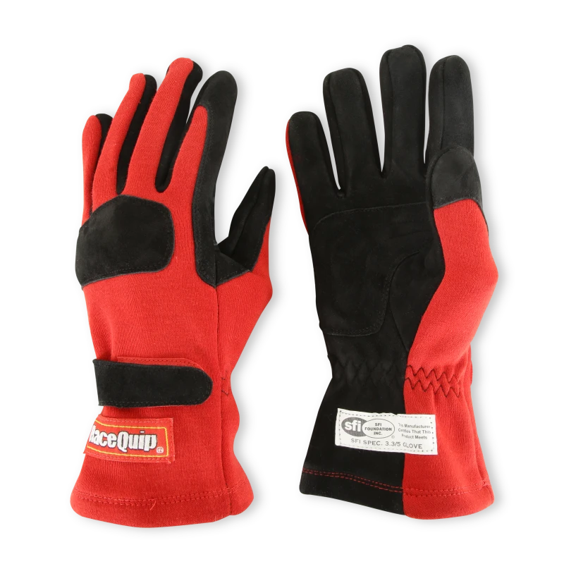 RaceQuip Rote 2-Lagen SFI-5 Handschuhe - Groß