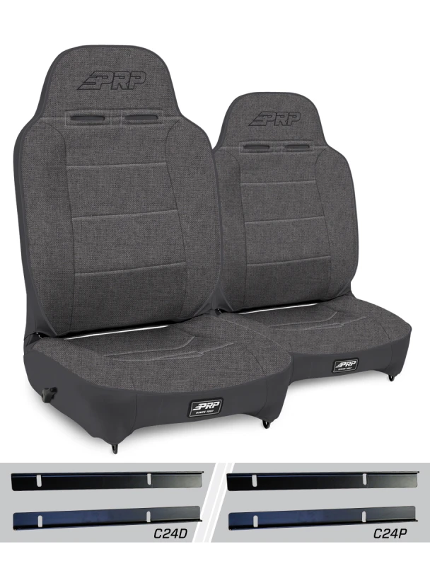 PRP 03-06 Jeep Wrangler TJ Enduro High Back Reclining Suspension Seats Kit - Gray (Pair)