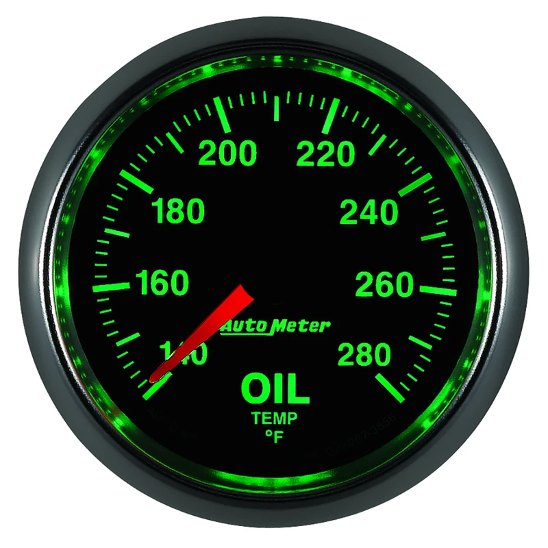 Autometer GS Series 2-1/16in Oil Temperature Gauge 140-280 Degrees Electric Full Sweep