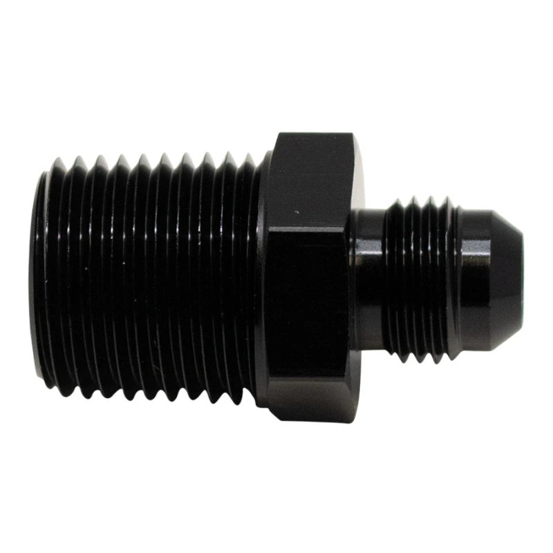 DeatschWerks 6AN-Männlich-Flansch zu 1/2-Zoll-Männlich-NPT-Adapter - eloxiert matt schwarz