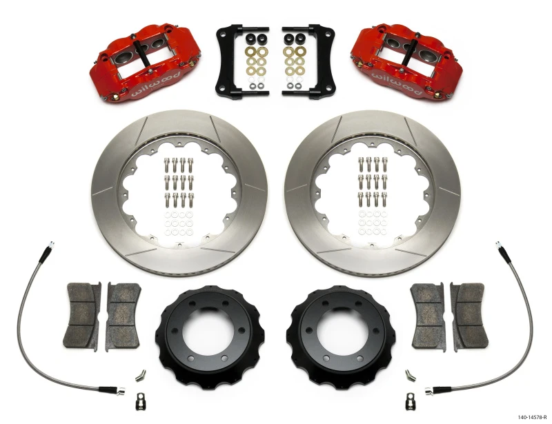 Wilwood Narrow Superlite Red 6R Vorderes Bremse-Kit 14 Zoll geschlitzte Bremsscheibe mit Leitungen 05-15 Toyota Tacoma