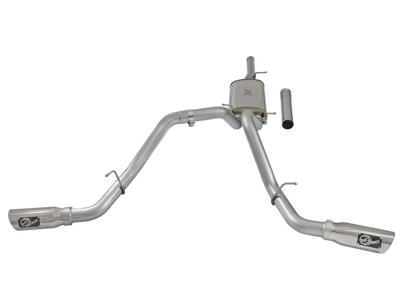 aFe MACH Force-Xp 3 Zoll CB SS Dual Auspuff mit polierten Endrohren 09-16 GM Silverado/Sierra 4.3L/4.8L/5.3L