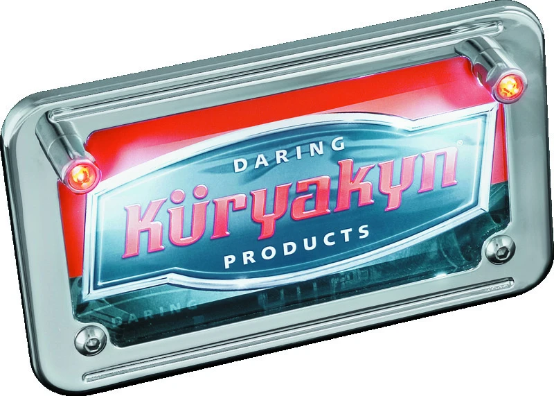 Kuryakyn LED Kennzeichenbeleuchtung mit rotem Akzentlicht Universal Chrom