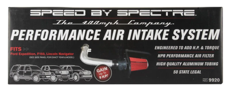 Spectre 97-03 Ford Expedition V8-4.6/5.4L F/I Luftansaugs-Kit - Poliert mit rotem Filter