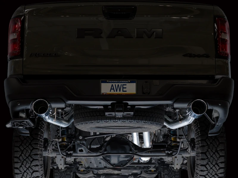 AWE Tuning 2025+ RAM 1500 3.0TT Rebel 0FG Cat-Back Exhaust w/ Chrome Silver Tips