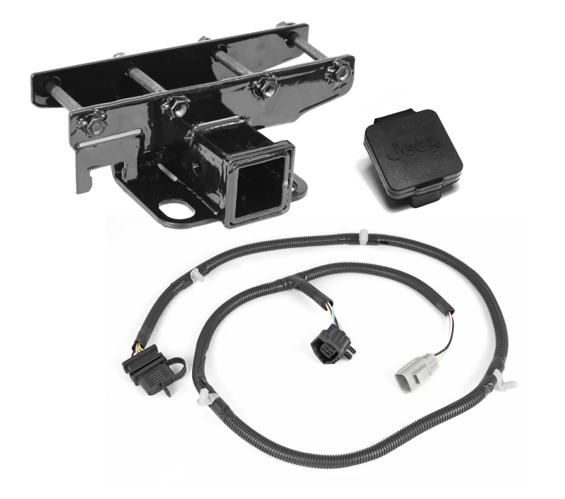 Rugged Ridge Empfänger-Hitch-Kit Jeep Logo 07-18 Jeep Wrangler