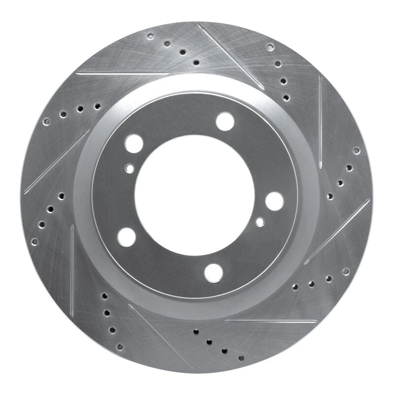 DFC 07-22 Lexus LX570 Front Right Drilled & Slotted Silver Brake Rotor