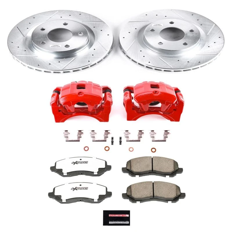 Power Stop Front Z26 Street Warrior Brake Kit w/Calipers for 08-16 Mitsubishi Lancer