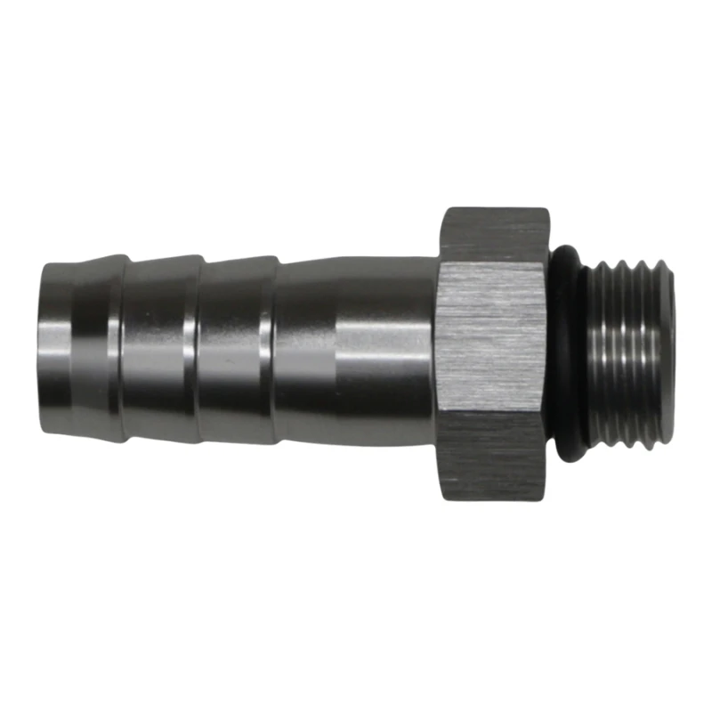 DeatschWerks 6AN ORB-Männlich auf 1/2 Zoll-Männlich Triple Barb Fitting (Inkl. O-Ring) - eloxiertes DW-Titan