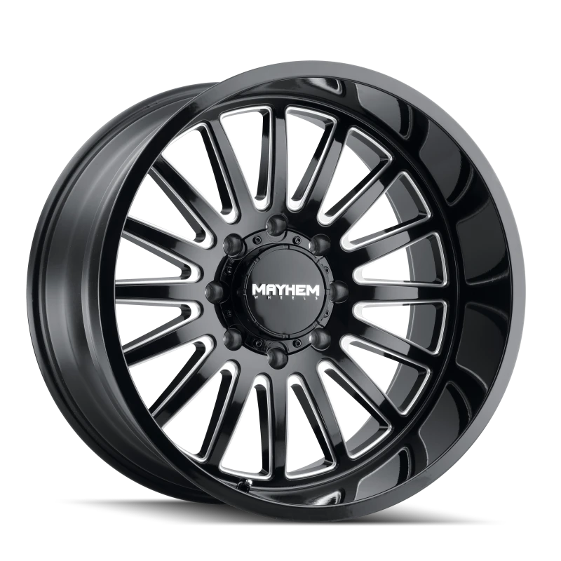 Mayhem 8114 Utopia 20x9 / 5x139.7 BP / 18mm Offset / 87.1mm Hub Black w/ Milled Spokes Wheel