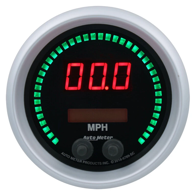 Autometer 85.7mm Black Switchable 260 MPH / 260 KM/H Speedometer Sport-Comp Elite Digital Gauge