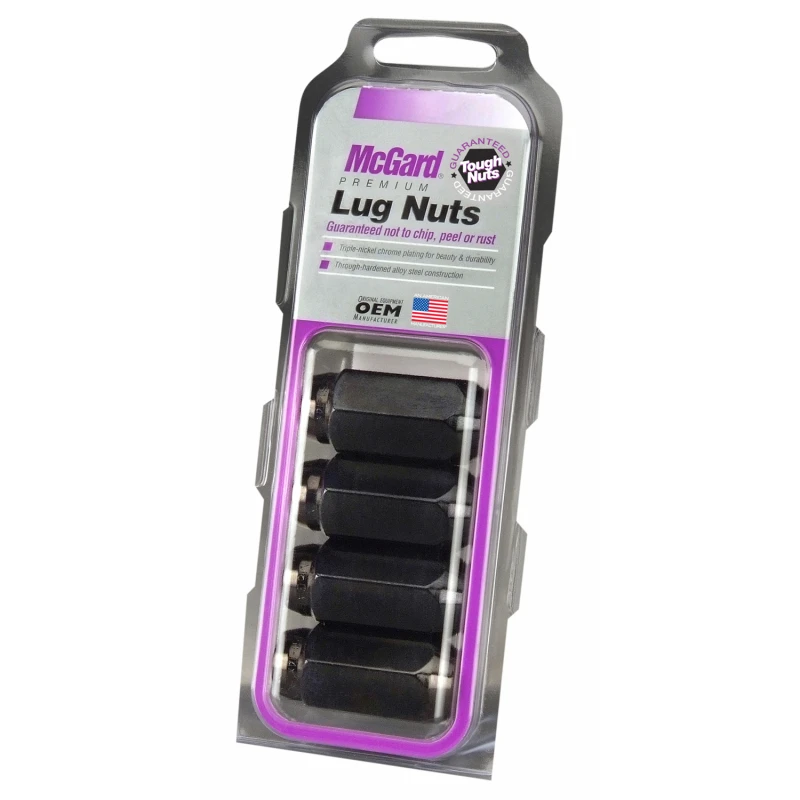 McGard Sechskant-Lug-Nut (Kegelsitz) M14X1,5 / 13/16 Sechskant / 1,945 Zoll Länge (4-Pack) - Schwarz