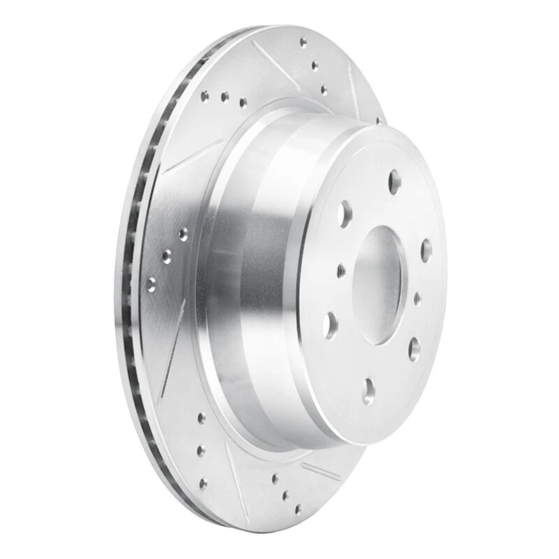 DFC 07-20 Cadillac Escalade Rear Right Drilled & Slotted Silver Brake Rotor