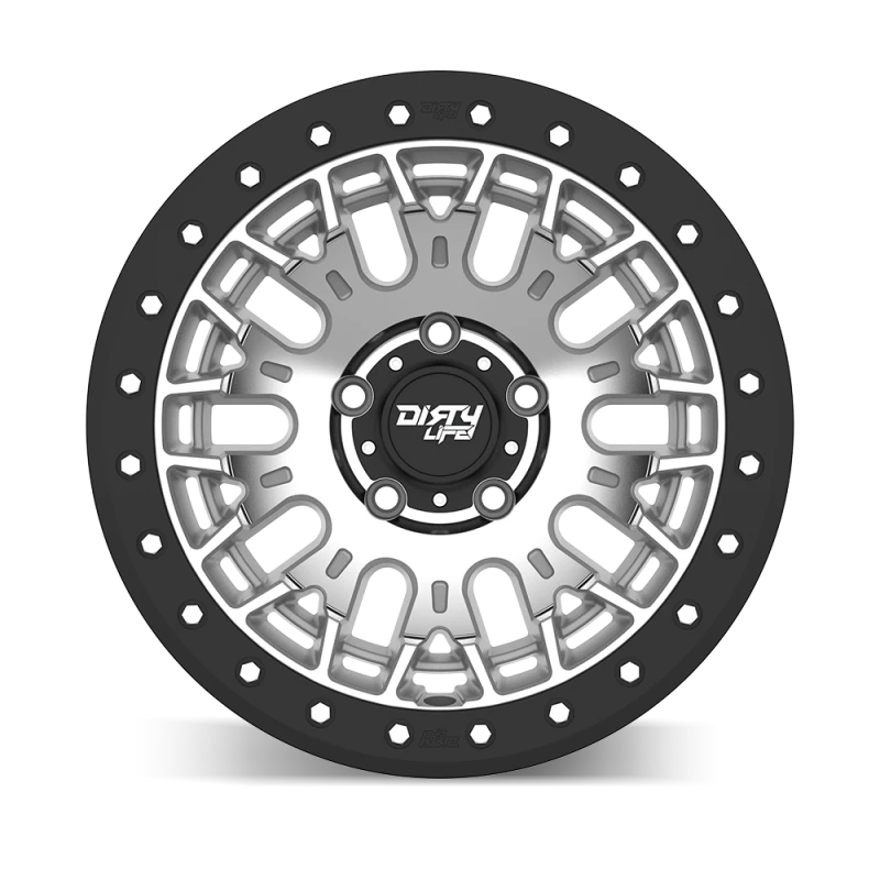 Dirty Life DT-3 17X9 6x139.7 -12 Offset - Machined Finish w/ Simulated Beadlock