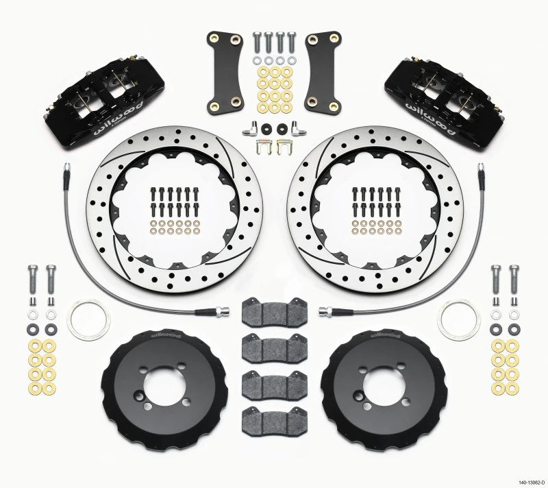 Wilwood Dynapro 6 Front-Hat-Kit 12,88 Zoll gebohrt 2002- Mini Cooper mit Leitungen