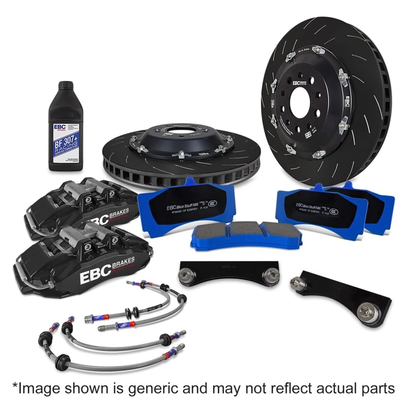 EBC Racing 23-24 Toyota GR Corolla 1.6T Black Apollo-6 Calipers 355mm Rotors Front Big Brake Kit