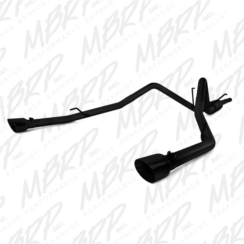 MBRP 09-14 Dodge Ram 1500 5,7L Kat-Back-Dual-Split-Rear (durch Serienstoßstange) AL - Schwarz
