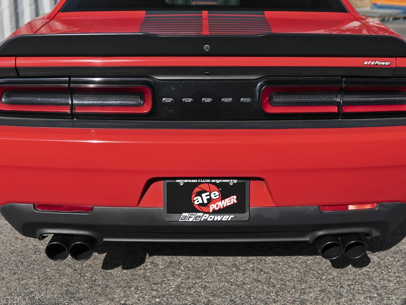 aFe MACH Force-Xp 2-1/2in 304 SS Cat-Back Exhaust 15-21 Dodge Challenger V6-3.6L - Quad Black Tip