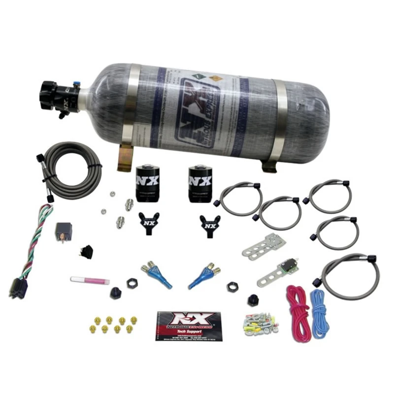 Nitrous Express GM EFI Dual Nozzle Nitrous Kit (100-300PS) mit Komposit-Flasche