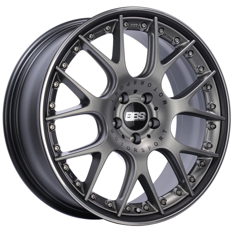 BBS CH-RII 20x8.5 5x120 ET32 Satin Platinum Center Black Lip SS Rim Prot Wheel -82mm PFS/Clip Req