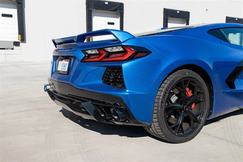 Corsa 20-24 Corvette C8 3 Zoll Ventiliertes Kat-Back 4,5 Zoll Schwarz Quad-Tipps Passt zu Factory Perf Auspuff DeletesAFM