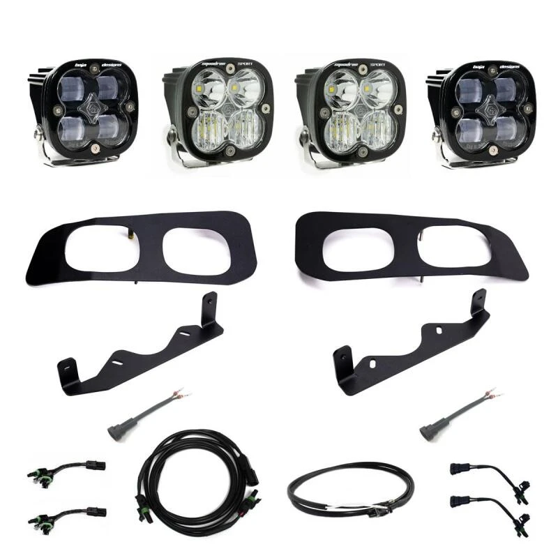 Baja Designs 2023+ Ford F250/F350 Super Duty Squadron SAE/Sport Fog Pocket Kit - Clear