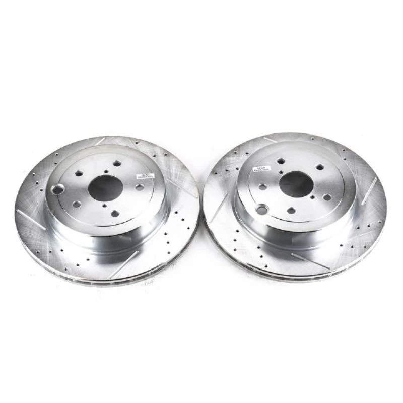 Power Stop Evolution Drilled & Slotted Rotors - Pair for 08-14 Subaru Impreza Rear