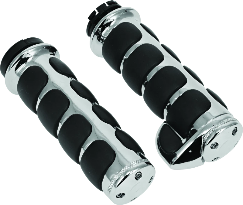 Kuryakyn Premium ISO Griffe mit Throttle Boss Dualkabel Chrom