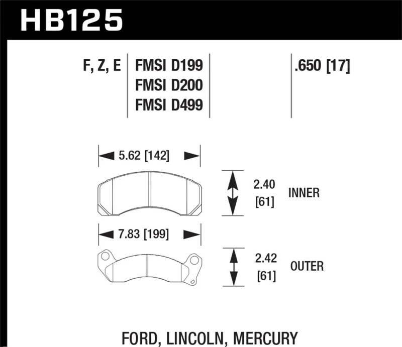 Hawk 84-93 Ford Mustang Blue 9012 Rennbremsbeläge vorne