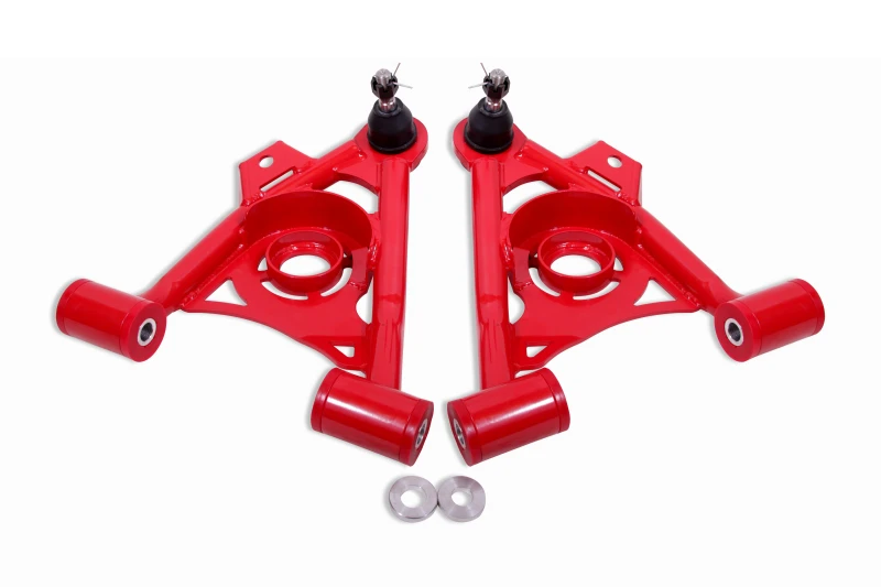 BMR 79-93 Fox Mustang Non-Adj Lower A-Arms Standard Ball Joint Spring Pocket - Red