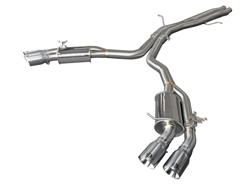 aFe 18-20 Audi RS5 Coupe MACH Force-Xp 3in auf 2,5in 304 SS Axle-Back Auspuff-System-Quad Polierte Tips