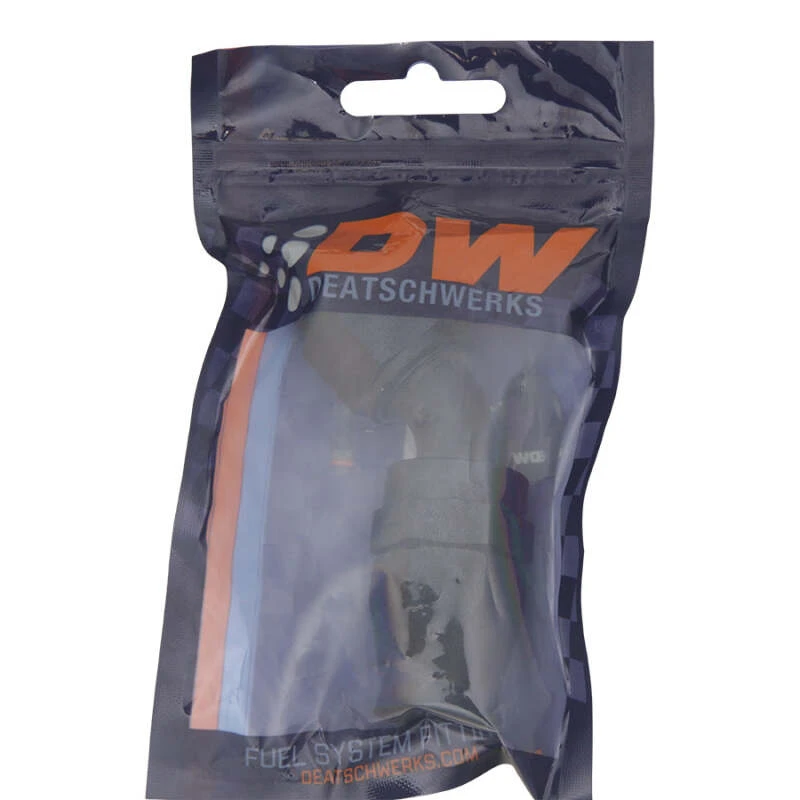 DeatschWerks 10AN Weibliche Schwenk 45-Grad Schlauchend-PTFE (Inklusive Olive Insert) - Anodisiert Matt Schwarz
