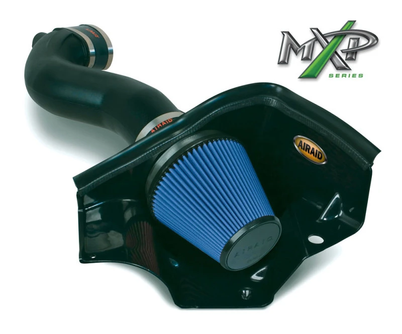 Airaid 05-09 Ford Mustang GT 5.0L Rennspezifisch (kein MVT) MXP Ansaugsystem mit Rohr (Trocken / Blaues Medium)
