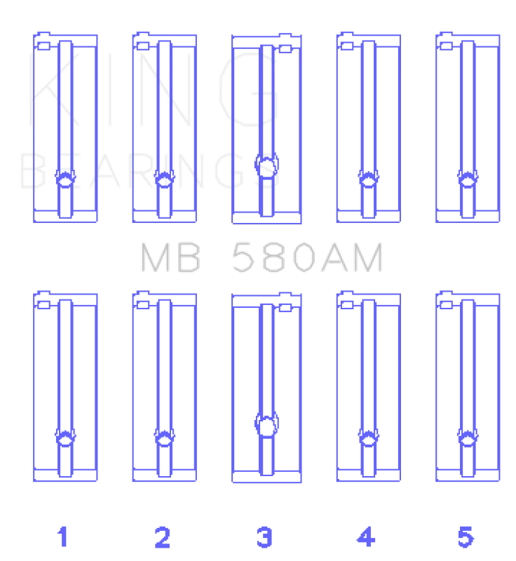 King Engine Bearings Toyota 21R/(Size +0.75mm) Main Bearing Set