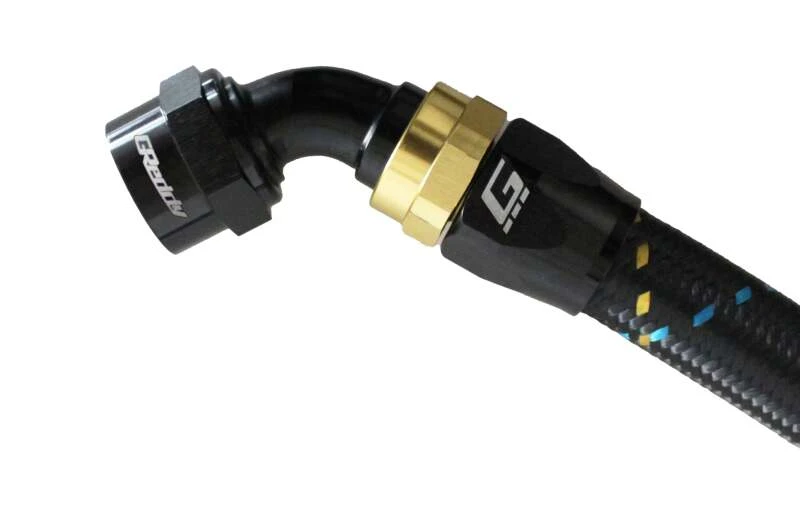 GReddy AN16 60 Degree Hose End Swivel Black/Gold Anodized