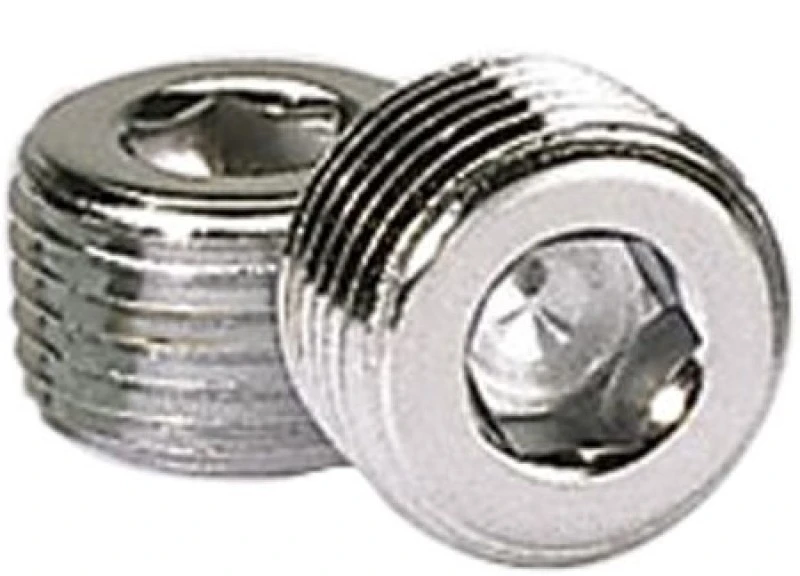 Moroso Chromverchromte Rohrstopfen - 1/2 Zoll NPT-Gewinde - 2er Pack