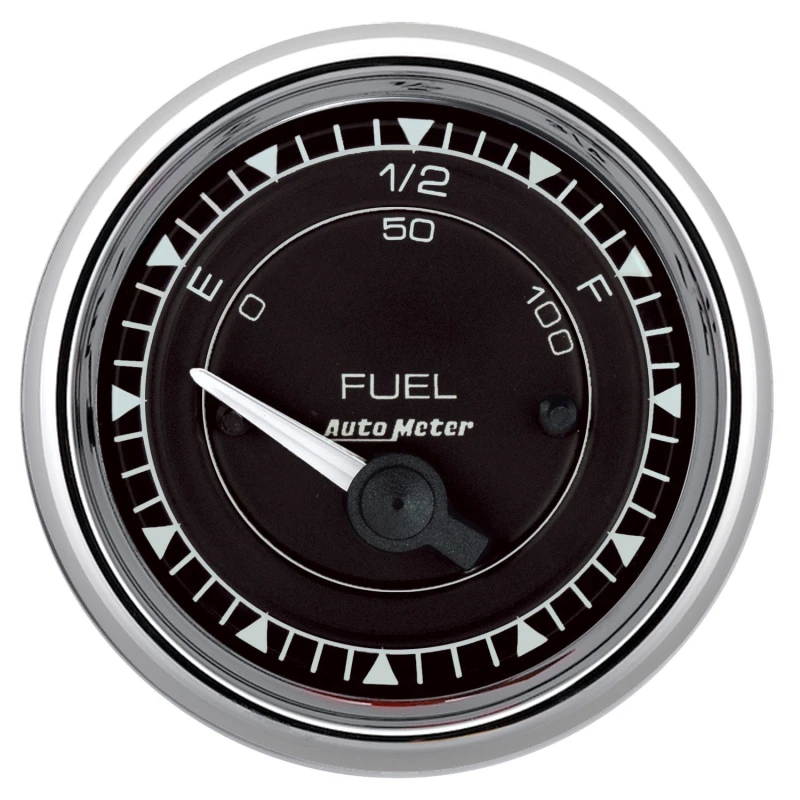 AutoMeter Chrono 2-1/16in 0E 0-90 Ohm Electric Fuel Level Gauge - Chrome
