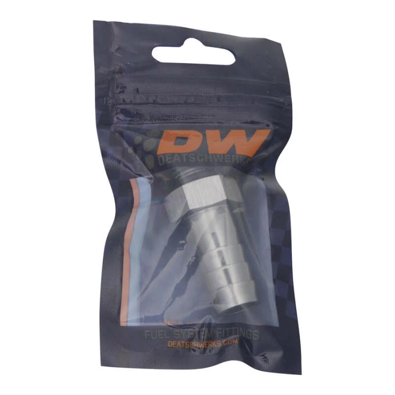 DeatschWerks 6AN ORB-Männlich auf 1/2 Zoll-Männlich Triple Barb Fitting (Inkl. O-Ring) - eloxiertes DW-Titan