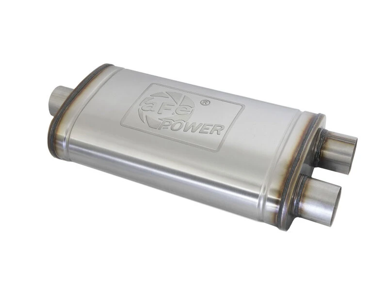 aFe MACH Force-Xp Muffler 3 IN ID Center/Dual-Outlet x 11 IN W x 6 IN H x 22 IN L - Oval Body