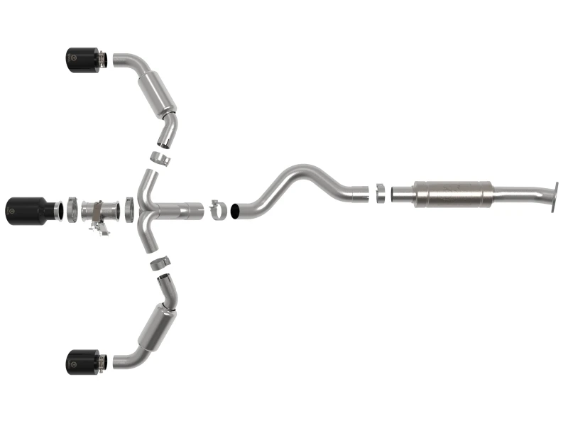aFe 23-24 Toyota GR Corolla L3 1.6L (t) Gemini XV 3 Zoll auf 2-1/2 Zoll Kat-Abgasanlage mit schwarzen Endrohren
