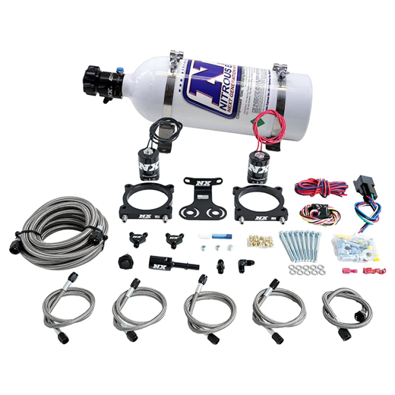 Nitrous Express Doppel-Drosselklappen-Plattensystem für 2024+ Ford Mustang 5.0L mit 5lb-Flasche