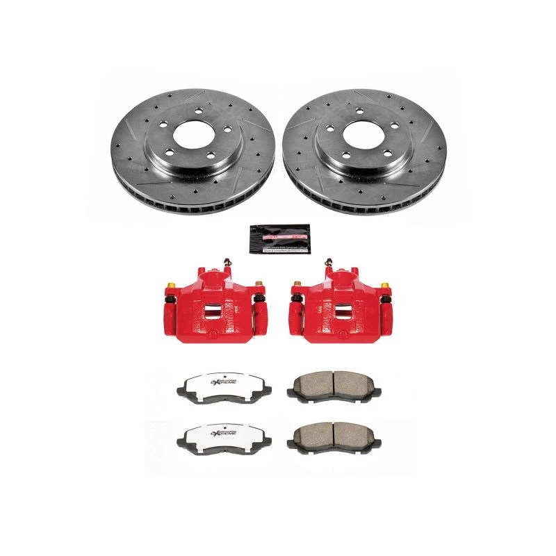 Power Stop Front Z26 Street Warrior Brake Kit w/Calipers for 08-17 Mitsubishi Lancer