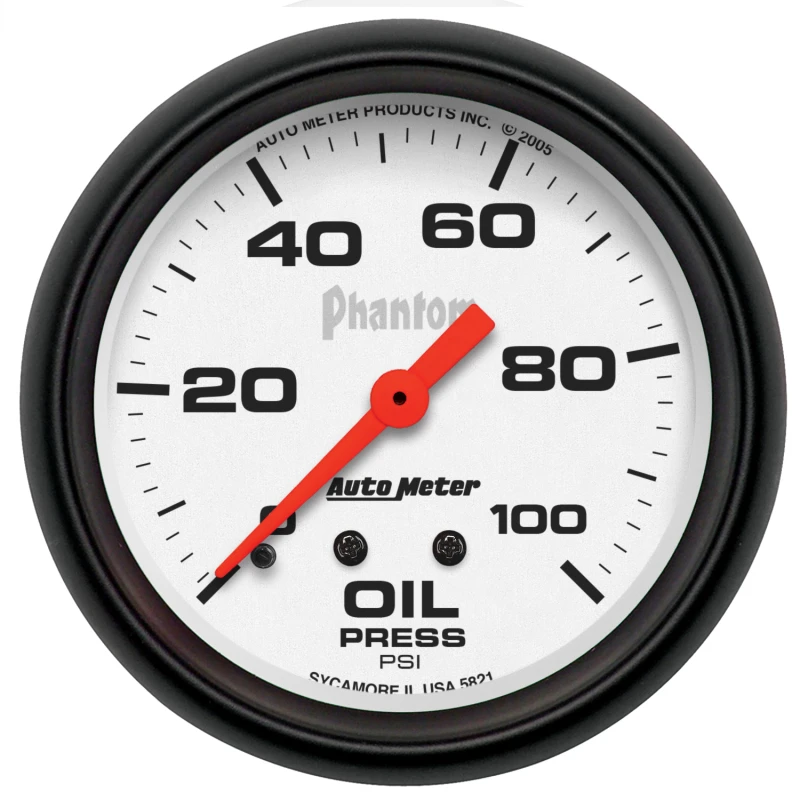 Autometer Phantom 66.7mm 0-100 PSI Mechanical Oil Pressure Gauge