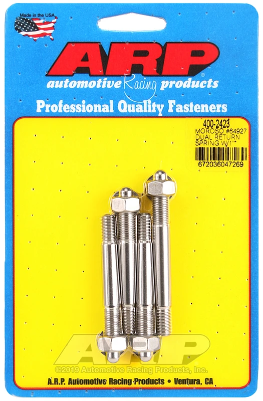 ARP Moroso 64927 Doppel-Rückkehrfeder mit 1-Zoll-Abstandshalter SS Carb Stud Kit