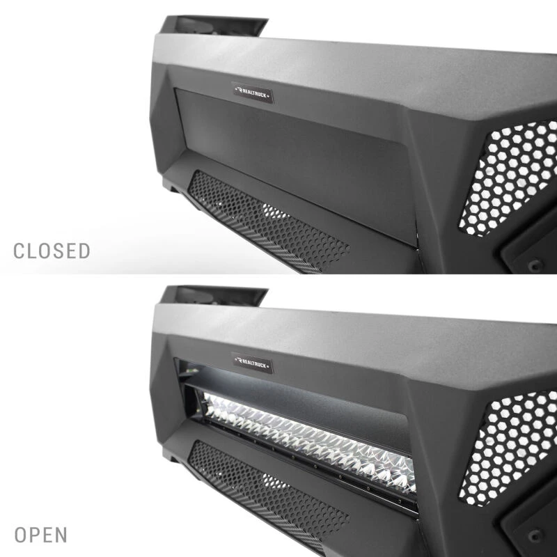 Go Rhino 16-21 Tacoma Element Front Stoßfänger mit Power-aktuiertem Hide-away Lichtbalkenhalter Tex Schwarz